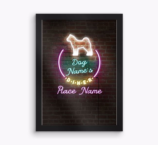 Neon Sign: Personalised {breedFullName} Framed Print